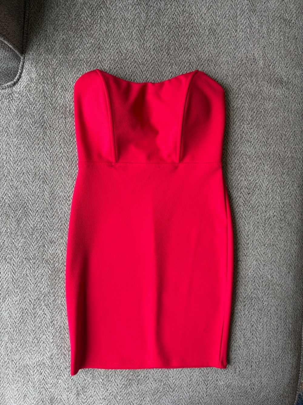 Strapless Fitted Red Mini Dress